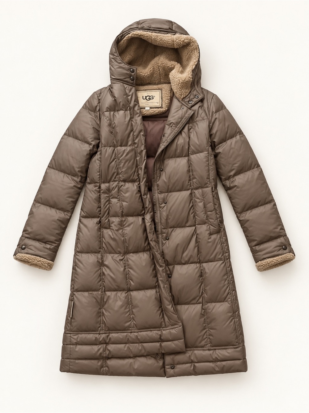 UGG Australia long brown puffer coat